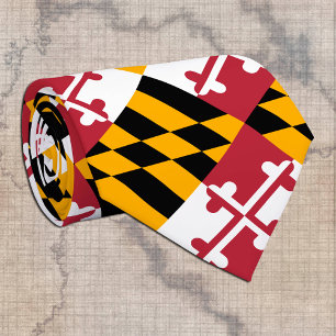 Gravata Patriotic Maryland Tie, Moda dos EUA, Maryland Fla