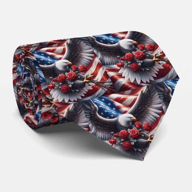 Gravata Patriótica Americana (Rolled)