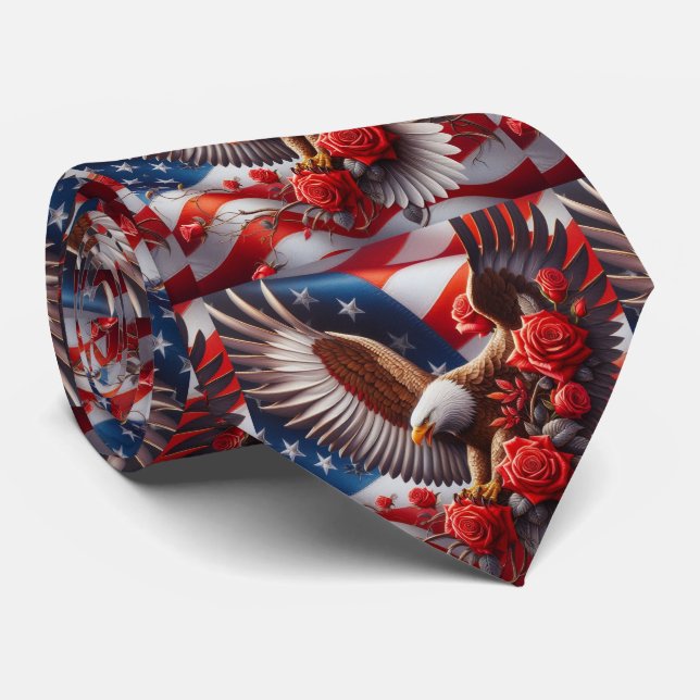 Gravata Patriótica Americana (Rolled)