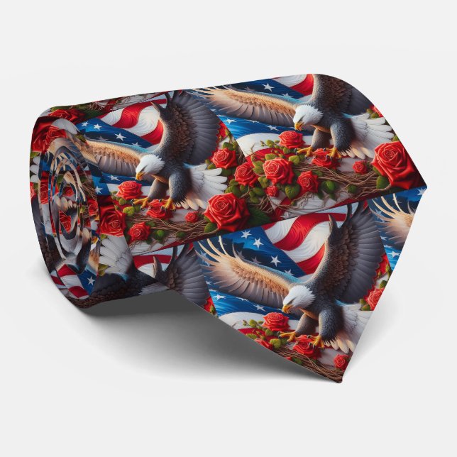 Gravata Patriótica Americana (Rolled)