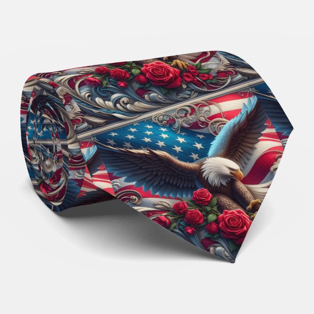 Gravata Patriótica Americana (Rolled)