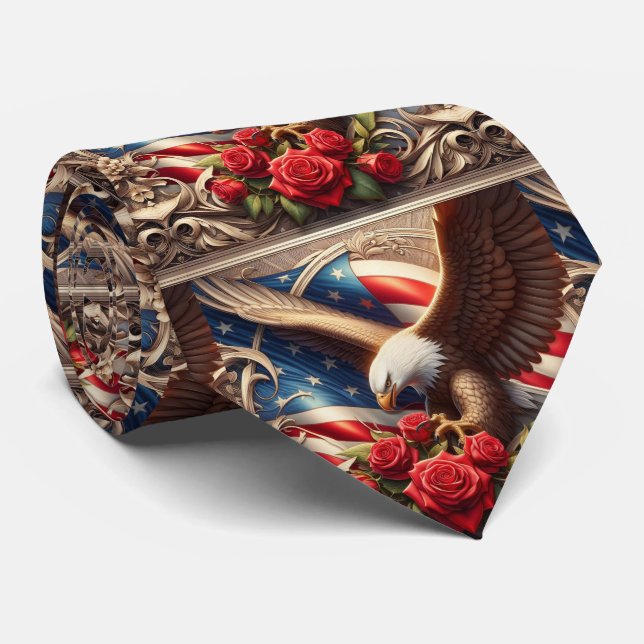 Gravata Patriótica Americana (Rolled)