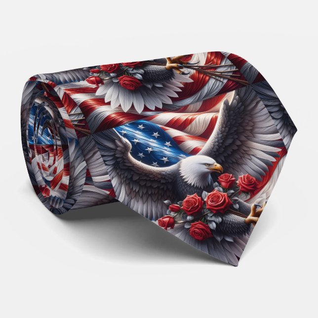 Gravata Patriótica Americana (Rolled)