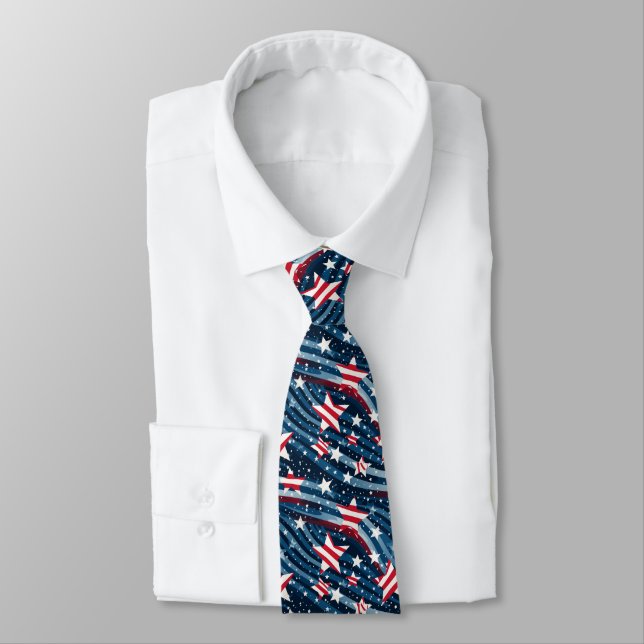 Gravata Patriótica EUA Masculina (Amarrado)