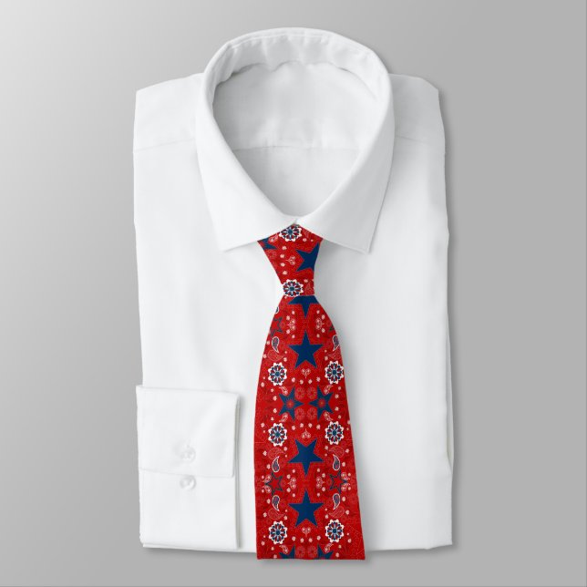 Gravata Patriótico Bandana Paisley Tie (Amarrado)
