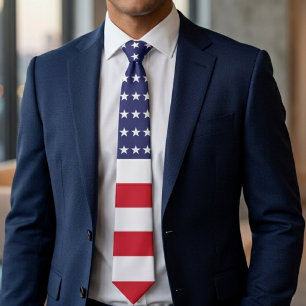 Gravata Patriotismo Americano Bandeira EUA