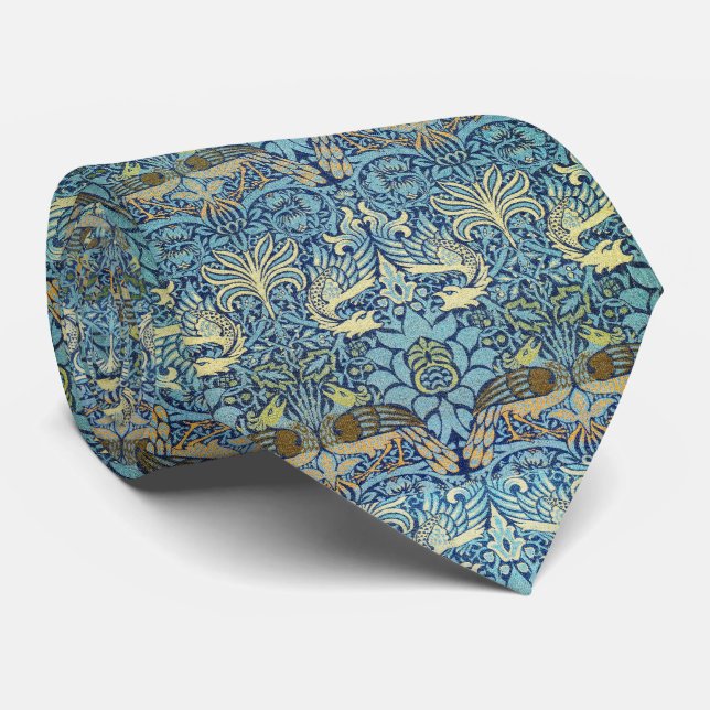 Gravata Pavão e Dragão de William Morris (Rolled)