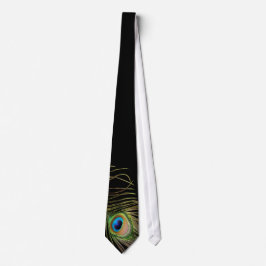 Gravata Peacock Feather Black Tie