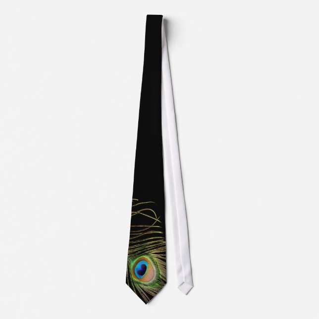 Gravata Peacock Feather Black Tie (Frente)