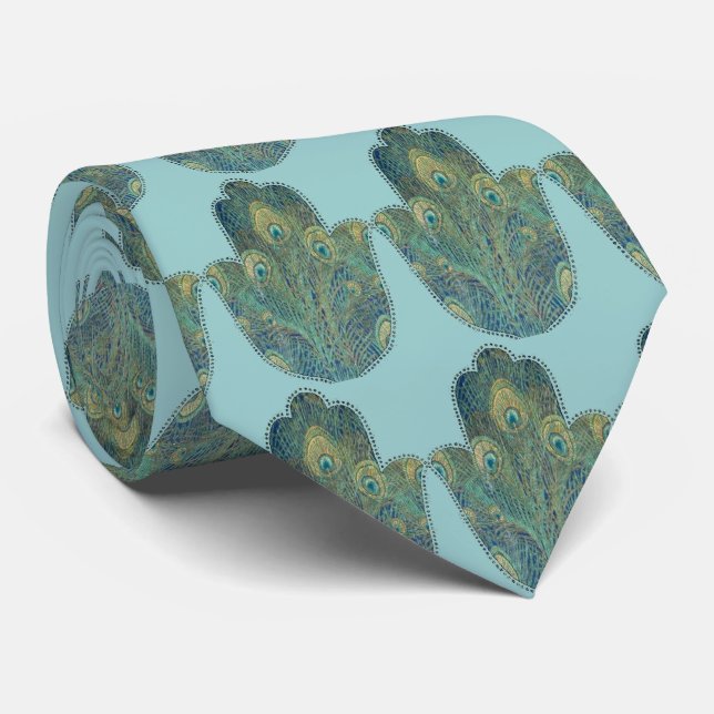 Gravata Peacock Feather Hamsa (Rolled)