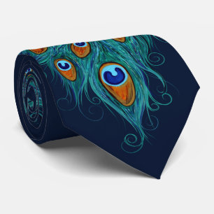 Gravata Peacock Feather Teal Peacocks