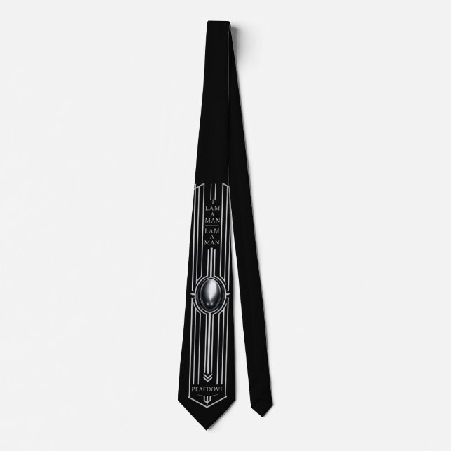 Gravata PEAFDOVE® SILVER EGG TIE — I AM A MAN Edition (Frente)