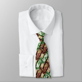 Gravata Peças retangulares esculpidas e manchadas, de cor