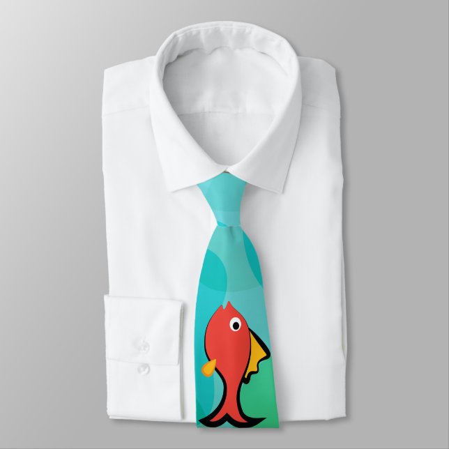 Gravata Peixe de Desenho Animado (Amarrado)