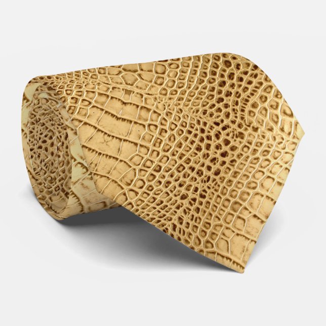 Gravata pele de crocodilo de couro natural (Rolled)