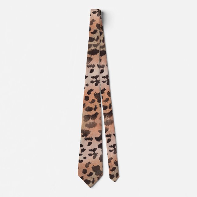 Gravata Pele de Leopardo em Albaricoque Tangerina (Frente)