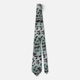 Gravata Pele de leopardo em Mar Azul Tangerina