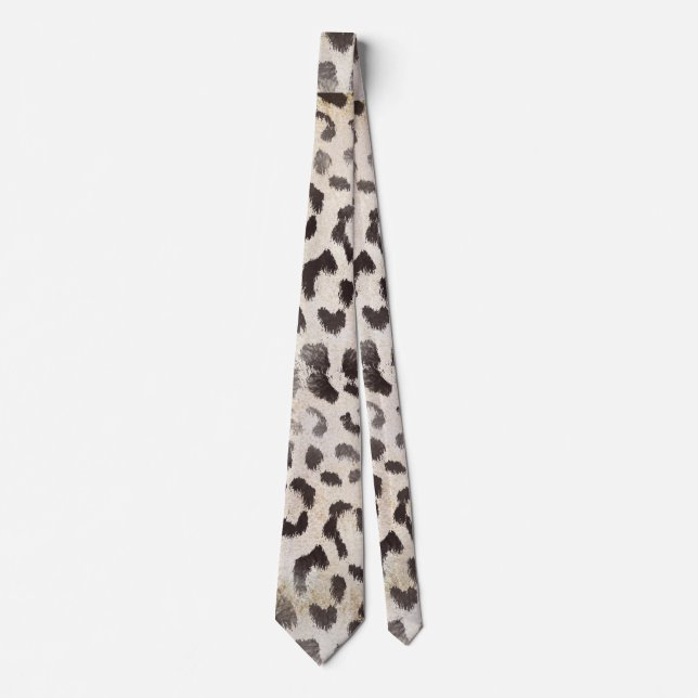 Gravata Pele de Leopardo em Marfim Tangerina (Frente)