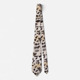 Gravata Pele de Leopardo em Marfim Tangerina