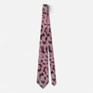 Gravata Pele de leopardo em rosa