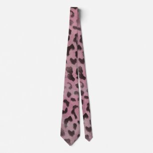 Gravata Pele de Leopardo em Rosa Pink