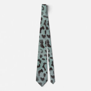 Gravata Pele de Leopardo no Mar Azul Tangerina