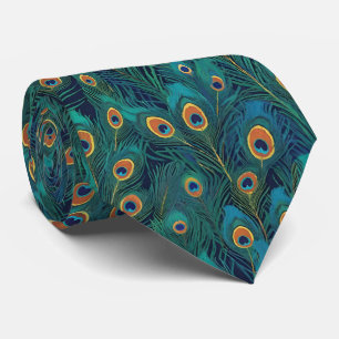 Gravata Penas de Peacock