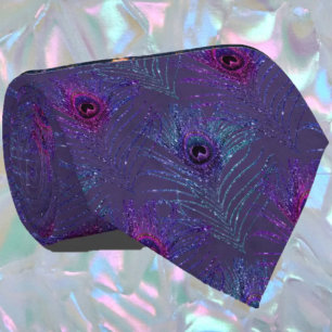 Gravata Penas de Peacock Marinho Pescoço Azul-Luminoso