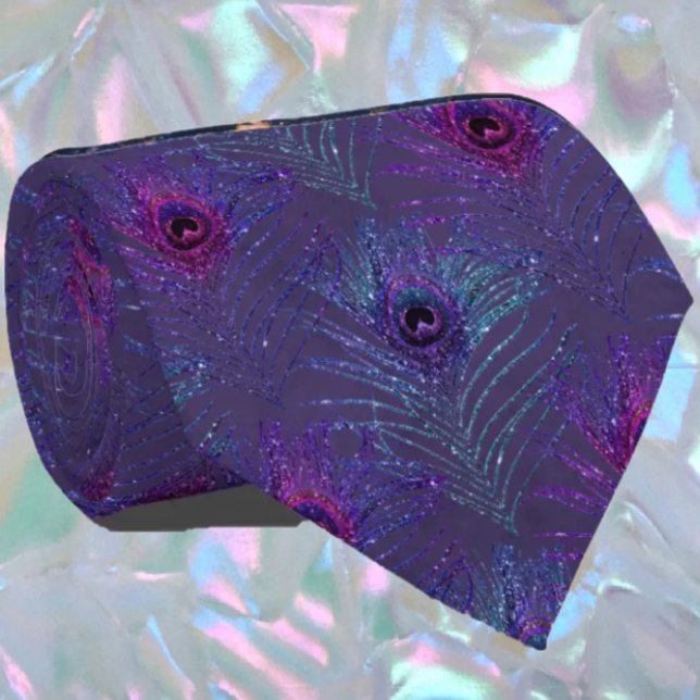 Gravata Penas de Peacock Marinho Pescoço Azul-Luminoso (Criador carregado)