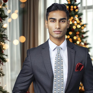 Gravata Penguin Art Nouveau Snowflakes