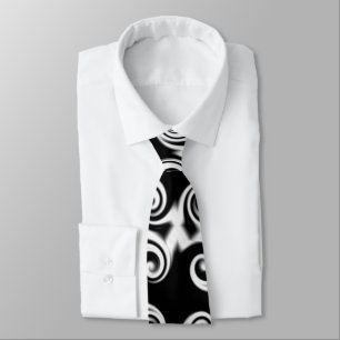 Gravata Pentágono Curlicue Branco no Preto