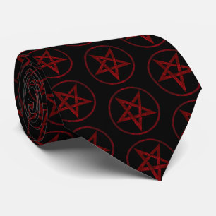 Gravata Pentagrama do diabo vermelho