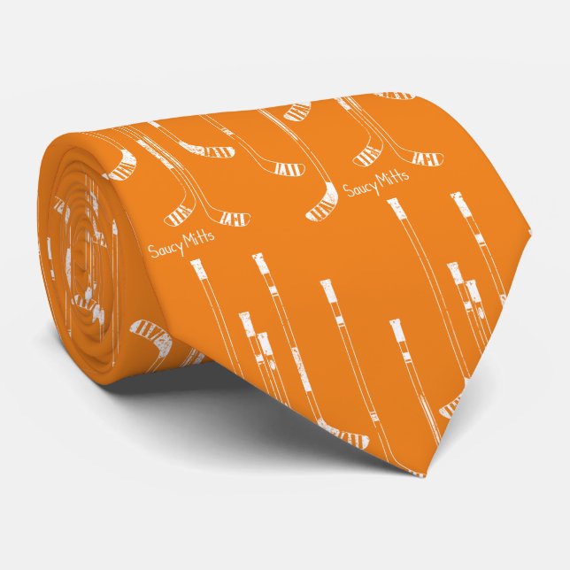 Gravata Pentes de hóquei Laranja (Rolled)