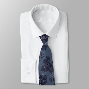 Gravata Peônia Azul Marinho em Azul Marinho Elegante Casam