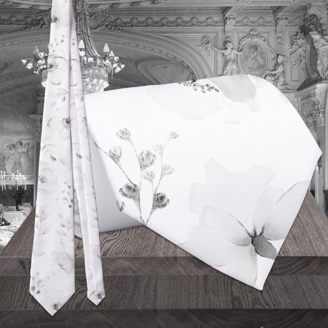 Gravata Peônia de Jardim Branco sobre Branco para Casament (Criador carregado)