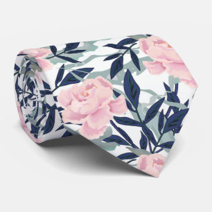Gravata Peônias cor-de-rosa flores rosa flor personalizada