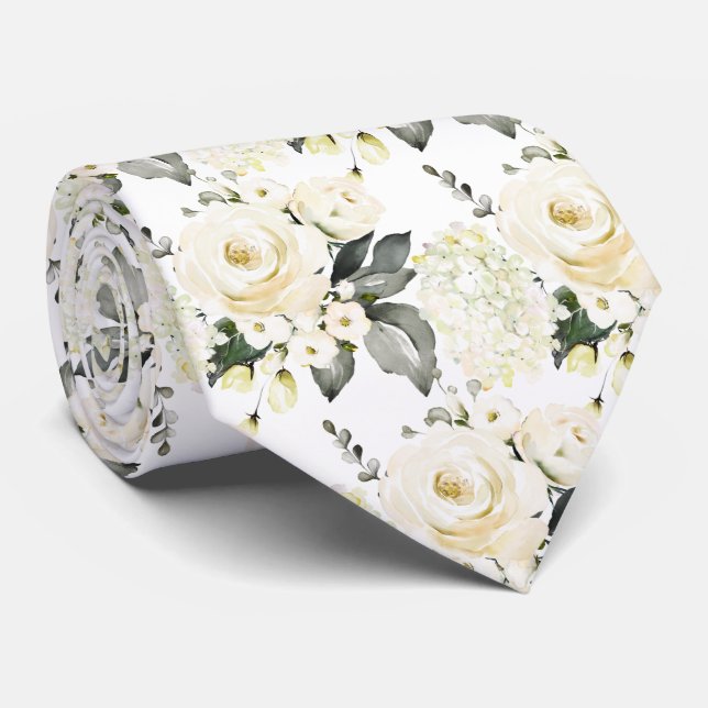 Gravata Peonies Hydrangeas Peonies Rosas de Watercolor Ala (Rolled)
