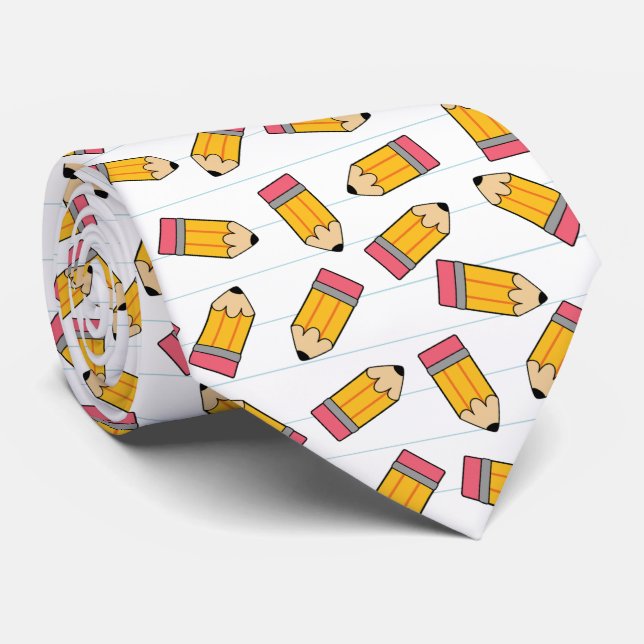 Gravata Pequenos lápis no papel (Rolled)
