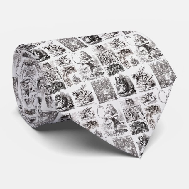 Gravata Personagens vindos de Alice no País das Maravilhas (Rolled)