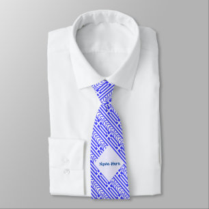 Gravata Personalização Azul com a Bandeira da Grécia