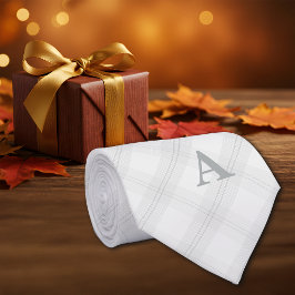 Gravata Personalização Simples de Cinzas de Xadrez Diagona