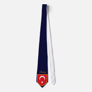 Gravata Personalizada Bandeira Turca Nome Necktie