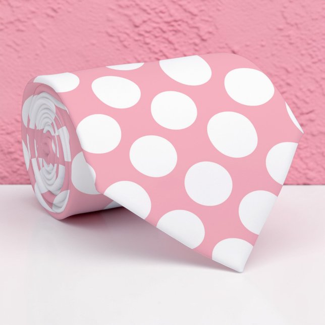 Gravata Personalizada com Bolinhas Brancas em Fund (Criador carregado)