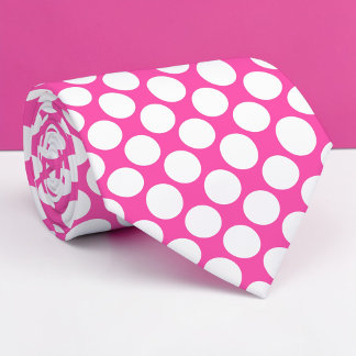 Gravata Personalizada com Bolinhas Gigantes Rosa Q