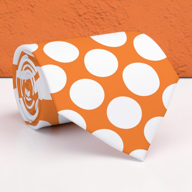 Gravata personalizada com bolinhas laranja Jumbo (Criador carregado)