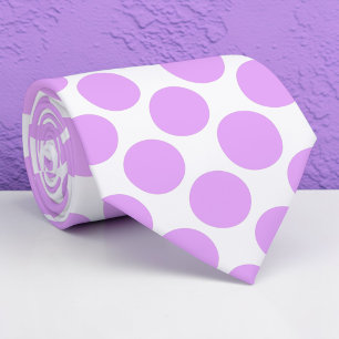 Gravata personalizada com bolinhas rosa em branco