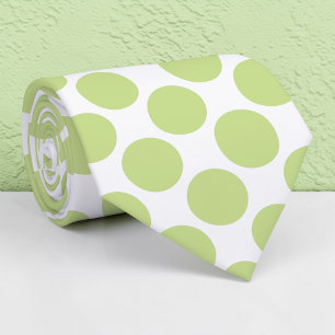 Gravata personalizada com bolinhas verdes em branc