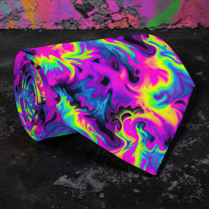 Gravata personalizada com efeito Tie-Dye em Neon R