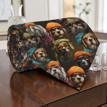 Gravata Personalizada com Gráfico de Cachorro