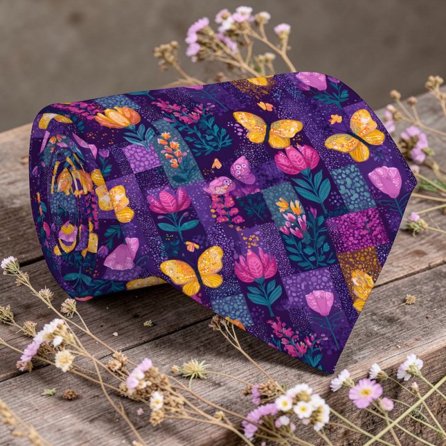 Gravata Personalizada com Padrão Colorido de Patch (Criador carregado)